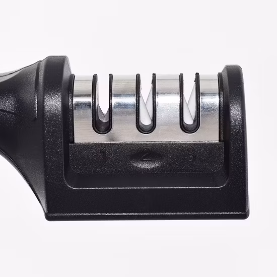 Afiador de faca manual Gadgets de cozinha Afiador de lâmina de faca Processo de 3 estágios para aprimorar facas de cerâmica, aço e metal, afiador, ferramenta de cozinha Esg10142